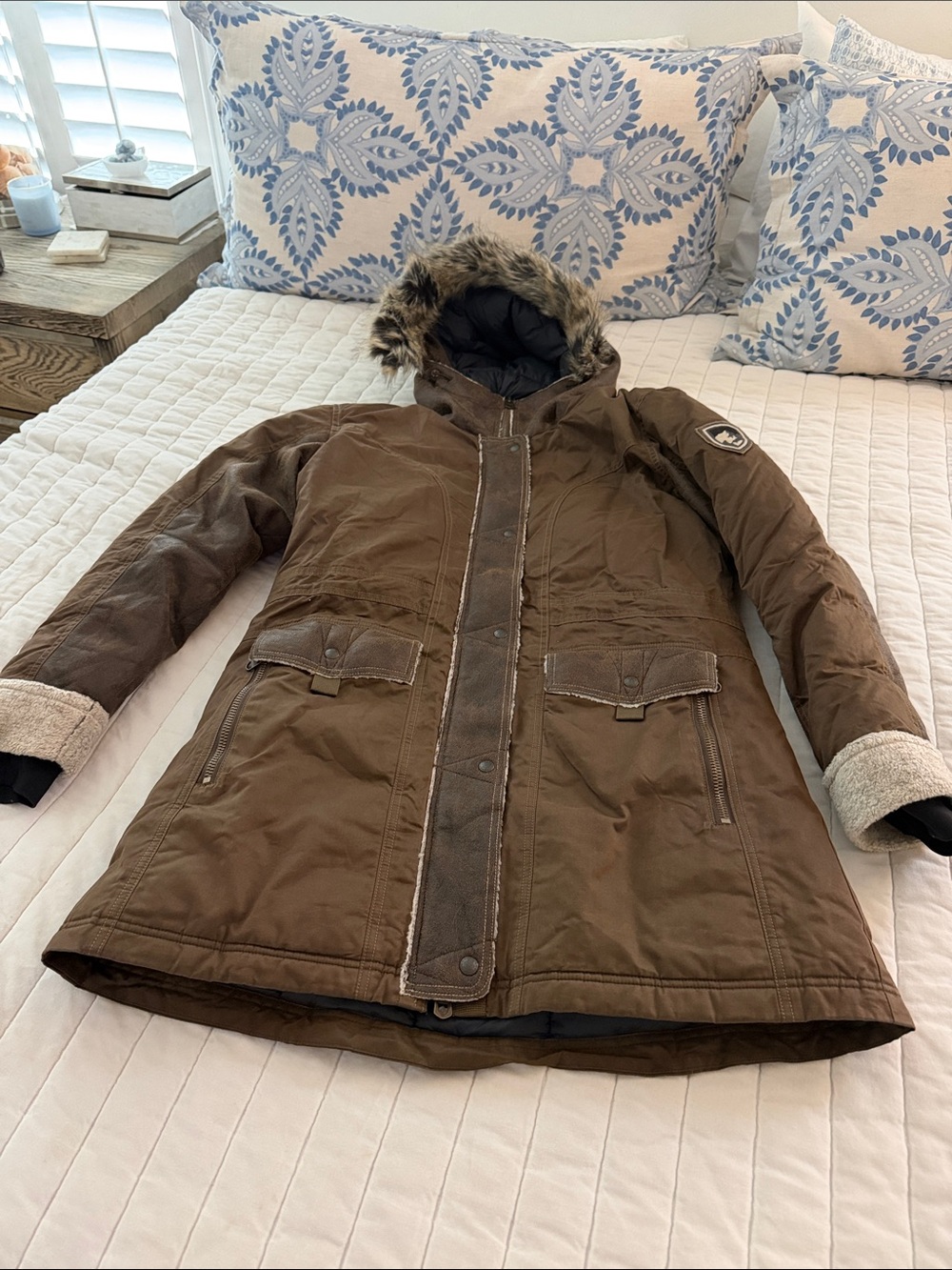 Kuhl Brown Fur-Trim Parka Jacket